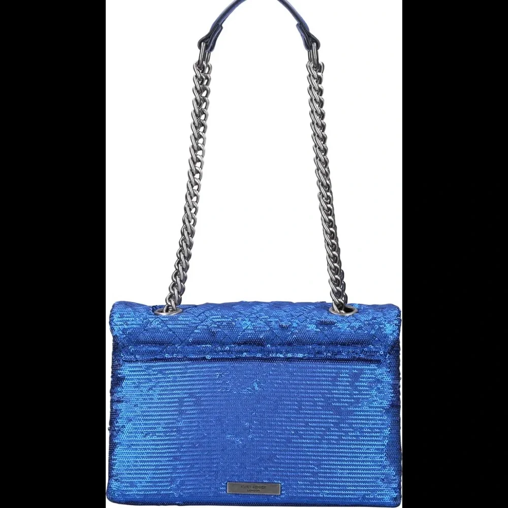 KURT GEIGER LONDON Kensington Blue Sequins Shoulder Bag - Picture 8 of 9